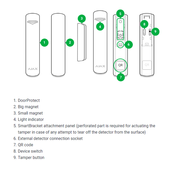 AJAX Draadloze DoorProtect Magneetcontact ( Zwart ) AJAX Draadloze DoorProtect Magneetcontact ( Zwart )